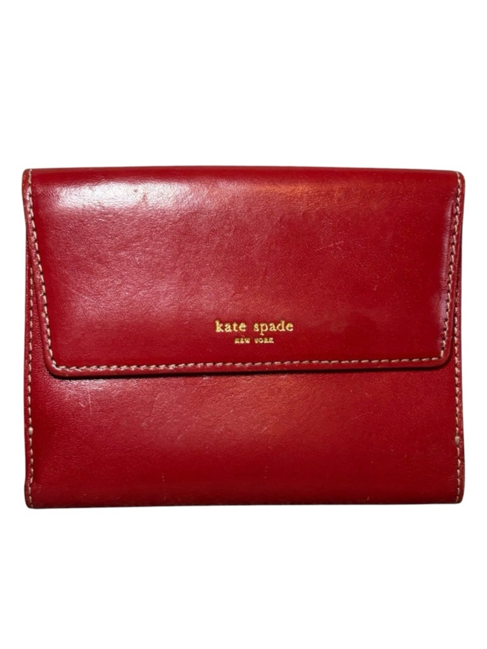 Kate Spade Women’s Red Leather Classic Bifold Wallet Made in Italy